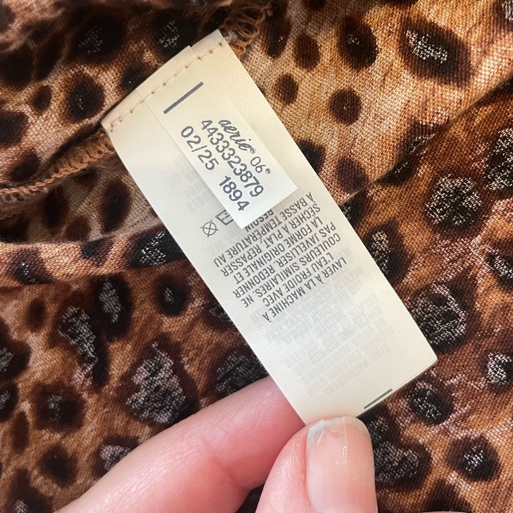 aerie Brown Leopard Print Backless Spaghetti Strap Dress - Picture 9 of 11
